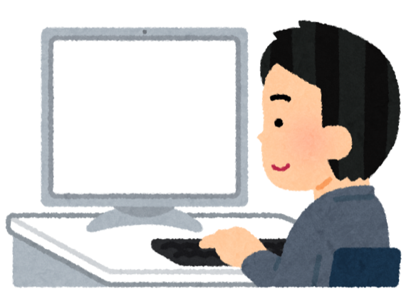 PCモニターで作業