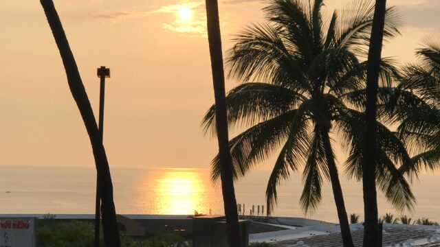 ハワイ島の夕陽